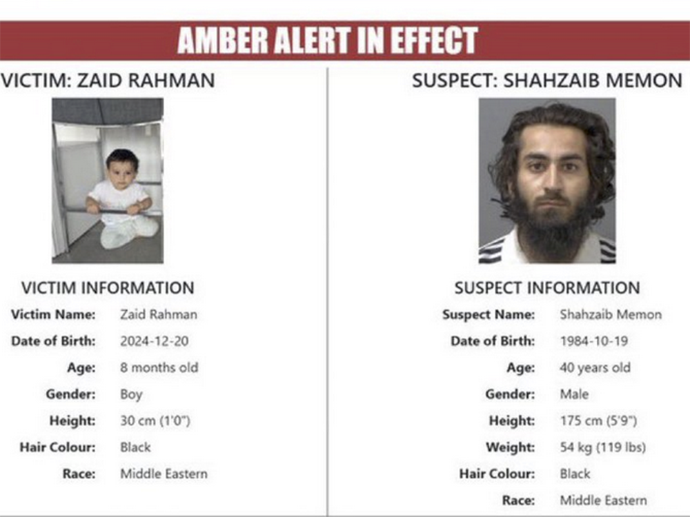 NextImg:Amber Alert issued for eight-month-old baby in Ontario